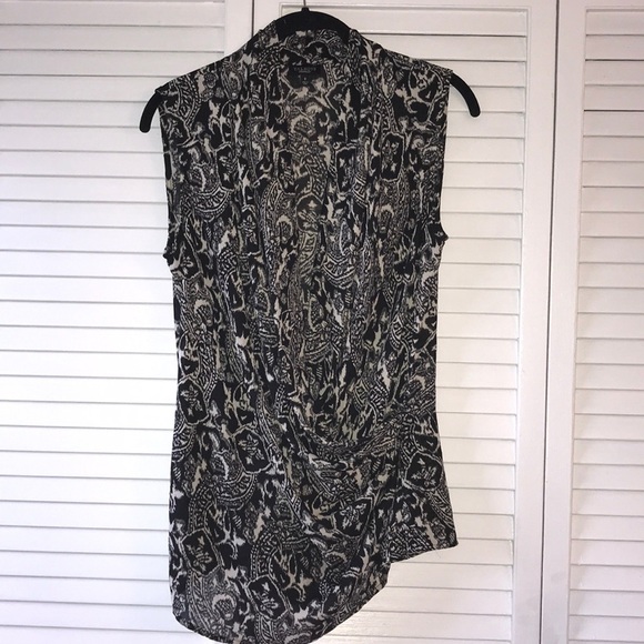 3/$25 Talbots Abstract Wrap Blouse - Picture 1 of 5